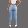 Jeans décontractés pour femmes, style hip hop, Slim, déchiré, trous aux genoux, Vintage, pompon, taille moyenne, pantalon féminin de haute qualité