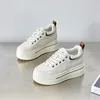 Height Increasing Shoes White Sneakers for Women Hidden Heel Leather Casual Platform Sports Tennis Female Comfortable and Elegant Mesh Sneaker 231204