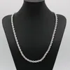 24 Inches Classic Rope Chain Thick Solid 18k White Gold Filled Womens Mens Necklace ed Knot Chain 6mm Wide257r