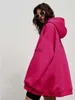 Dames Hoodies Sweatshirts Roze Oversized Fleece Voor Dames Herfst Winter i Warm Dichter Met Capuchon 2023 Dames Streetwear Losse Pulloveryolq