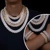 Tarnish Resistant Cuban Link Chain 6mm-20mm 925 Sterling Silver Cuban Necklace Iced Out Chains for Men