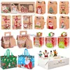 Other Home Garden Various Size Christmas Gift Boxes Kraft Paper/Plastic Candy Cookies Snack Boxes for Xmas New Year Party Biscuit Bag Noel navidadL231117