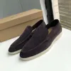 Loro piyano üst kaliteli ayakkabı orijinal İtalyan loro * piyano süet lp üzerinde slip-on ayakkabı düz dipli sıradan loafer erkek ayakkabıları Si R065 Yüksek Kalite Hissedilir