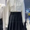Blouses pour femmes Mode coréenne Vintage Chemises blanches Femmes Harajuku Manches longues Top Casual Esthétique Vêtements d'hiver Tenues Blouse