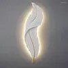 Wall Lamps Bedroom Bedside Led Lamp Modern Simple Resin Feather Creative Living Room Background Sconce Aisle Stairs Light Fixture