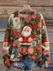 メンズセーター3Dプリントサンタクローススノーフレーククリスマスツリーエルクアートプリント本物の醜いセーターウィンターカジュアルユニセックスS-3