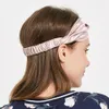 Pannband 100% Mulberry Silk Pannband för kvinnor Vintage Cross Elastic Head Wrap Hårtillbehör 16 Momme 231204