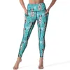 Leggings pour femmes imprimé dalmatien sexy bleu marine et blanc pantalon de yoga push-up kawaii leggins extensibles femmes collants de sport d'entraînement graphique