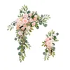 Decorative Flowers Artificial Lintel Flower Wreath For Church Chair Bench Nordic Retro Bighorn Outdoor Courtyard Garden Lawn Wedding Decor