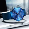 Women's Watches LIGE Womens s Top Brand luxury Analog QuartzWatche Women Full Blue Mesh Stainless Steel Date Clock Fashion Ultra-thin Dial 231204