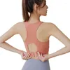 Roupa de yoga fivela-breasted sutiã ajustável racerback feminino correndo fitness esportes de alta resistência à prova de choque linda volta