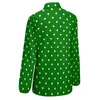 Blouses Femmes Blanc Polka Dot Blouse Lâche Noël Vert Mode Coréenne Oversize Femme Manches Longues Jolie Chemise Printemps Imprimé Top