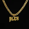 Pendant Necklaces Customized Name Necklace Gold Color Personalized Stainless Steel 5mm Wide Thick Chain Jewelry for Men Gifts 231204