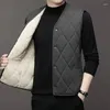 Men's Vests Autumn Winter Waistcoat Men Lamb Fleece Coat Vest Button Cardigans Thicken Warm Solid V-Neck Casual Versatile Plaid Jackets