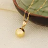 Collana con ciondolo a sfera Orecchini con sfera Set di gioielli Fine 24K Reale giallo oro massiccio GF Regali per gioielli da donna joias ouro mujer234c