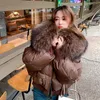 Frauen Pelz Kunstpelz Weibliche Jacke Mode Winter Echtpelz Kragen Dicke Frauen Warme Mantel 90% Weiße Ente Unten Jacke luxus Outwear 231202