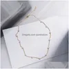 Chokers New Fashion Elegant Pearl Choker Halsband Enkel stil Söt dubbelskiktskedja Pendant Kvinna smycken Tillbehör Drop Leverans Dh9hs