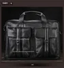 Valigette di alta classe di lusso da uomo in vera pelle valigette da ufficio borsa da lavoro uomo 15 "portatile con tracolla borsa nera 231204
