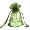 Green Organza Gift Bags 7x9cm 9x12cm 12x17cm 15x20cm 20x30cm Jewelry Drawstring Pouches Wedding Birthday Party Favors Holders292U