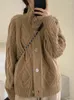 Damen Strick Koreanische Mode Strickjacke Frauen Herbst Winter Rollkragenpullover Mäntel Top Vintage Lose Weibliche Outwear Streetwear Kleidung