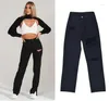 Женские джинсы, осенние длинные брюки с высокой талией, модные прямые брюки, женская уличная одежда, повседневные сексуальные брюки с вырезами, Mujer 30209