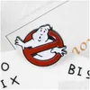 Pinos broches ghostbusters pin pino branco crachado de broche de broche de bolsa de lapela de lapela de joias divertidas para fãs para fãs amigos dr dhzci