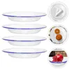 Dinnerware Sets 4Pcs Retro Enamel Plates Serving Dishes Flat Edges Steamed Dish