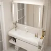Badrum diskbänk kranar hela tvättställe gummi trä färgbeständig skåp smart spegel