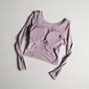 Aktywne koszule z poduszką klatki piersiowej Naga uczucie wysokiej elastyczności odsłoniętą kombinezon fitness pępka