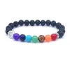 Bracciale albero della vita con 7 chakra, diffusore di olio essenziale in pietra lavica nera, gioielli per amicizia con Buddha da donna