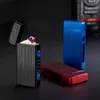 Metal Outdoor Electric Windproof Double Arc Lighter USB Rechargeable Plasma Flameless Touch Induction Power Display