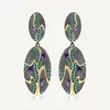 Dangle Earrings Gem's Ballet Georgia O'Keeffe Leaf 0.76Ct Natural Amethyst 925 Sterling Silver Oval Drop for Women Jewelry