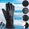 Cycling Gloves Men's Electric Heated Gloves USB Rechargeable Winter Warm Heating Glove Motorcycle Thermal Touch Screen Biker Gloves Waterproof 231204