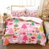 Beddengoedsets Dekbedovertrek Kerstdecoratie roze set voor kinderen en volwassenen microvezel eenpersoons-dubbel beddengoed 220x240 kingsize 3st 231204