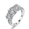 Fashionable 3 25ct 14K White Gold -plated diamond creative Engagement Ring284b