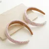 Retro nya tweed pannband för kvinnor temperament hårband bredd svamp hår båge höst vinter mode hårtillbehör