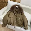 Piumino da donna Lagabogy 2023 Inverno 90 Cappotto da donna Vintage Puffer Jacket Vera pelliccia naturale Collo femminile spesso caldo allentato 231202