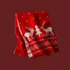 Schals 2024 Jahr Geschenk Warmer Winterschal Mode Weihnachtsgeschenk Rot Grün Männer Frauen Weicher gestrickter langer Schal Feiertagsdekoration 231204