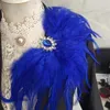 Pins Brooches Fashion Stage Show Host Accessories Feather Corsage Brooch Epaulette Sparkly Headdress Gemstone Setting Broches Suit Accessory 231204