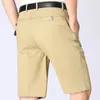 Short pour hommes décontracté 2023 été droit élastique affaires mode mince pantalon court homme marque kaki Beige noir marine