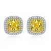 Designer Earring Women S925 Sterling Silver Stud Earrings Fashion Woman Ear Ring Womens Yellow Pink Diamond Earings 2 25CT Zircon 2168