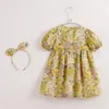 Robes de fille MARCJANIE filles robe été bulle manches enfants vêtements fleur bébé enfant en bas âge 210279 série française