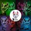 Feestartikelen 2023 Japanse Anime Firefox LED Lichtgevend Masker Oranje Groen Paars 10 Kleur Optioneel Cool Halloween Glow Cosplay