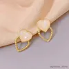 Charme doce amor coração brincos para mulheres branco rosa esmalte pendurado brincos de cristal na moda novo na orelha jóias aretes de mujer r231204