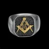 1 st Wereldwijd Gouden Mason Ring 316L Rvs Band Party Mode-sieraden Cool Man Ring222b