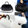 Mode Warme Faux Kaninchen Fell Frauen Handtasche Designer Schulter Taschen Luxus Plüsch Weiblichen Umhängetasche Dame Kleine Geldbörse Winter 2019 Y2437