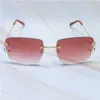 Fashion Mens Rimless Carters Glasses Square Luxury Brand Big Shades Holiday Decoration Popular EyewearKajia New