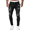 Men's Jeans Motorcycle Personality Able Tight-fitting Small Leg Spring And Autumn Long K05-0019