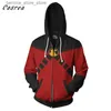 Herren Hoodies Sweatshirts Cosplay Reißverschluss Hoodie Sweatshirts Männer Red Hood Hoodie Pullover Tops Herren Robin Come Jacke Harajuku Mäntel Q231204