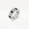 Высокое издание Черные керамические любовные кольца Обручальное кольцо Женщины Мужчины Маркировка винтов 3 ряда с алмазным покрытием Титановая сталь 316L Дизайнер Jewel270t